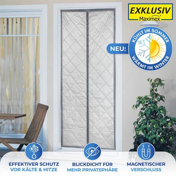 WENKO Magnetisch Thermisch Deurgordijn 90 x 200 cm – Waterdicht – Isolerend