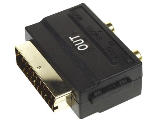 Uitgangsadapter - Scart Mannelijk Naar 2 X Rca Vrouwelijk