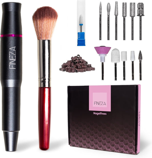 Fineza Elektrische Nagelfrees Set met Bitjes – Manicure & Pedicureapparaat – Nagelvijl - Antraciet