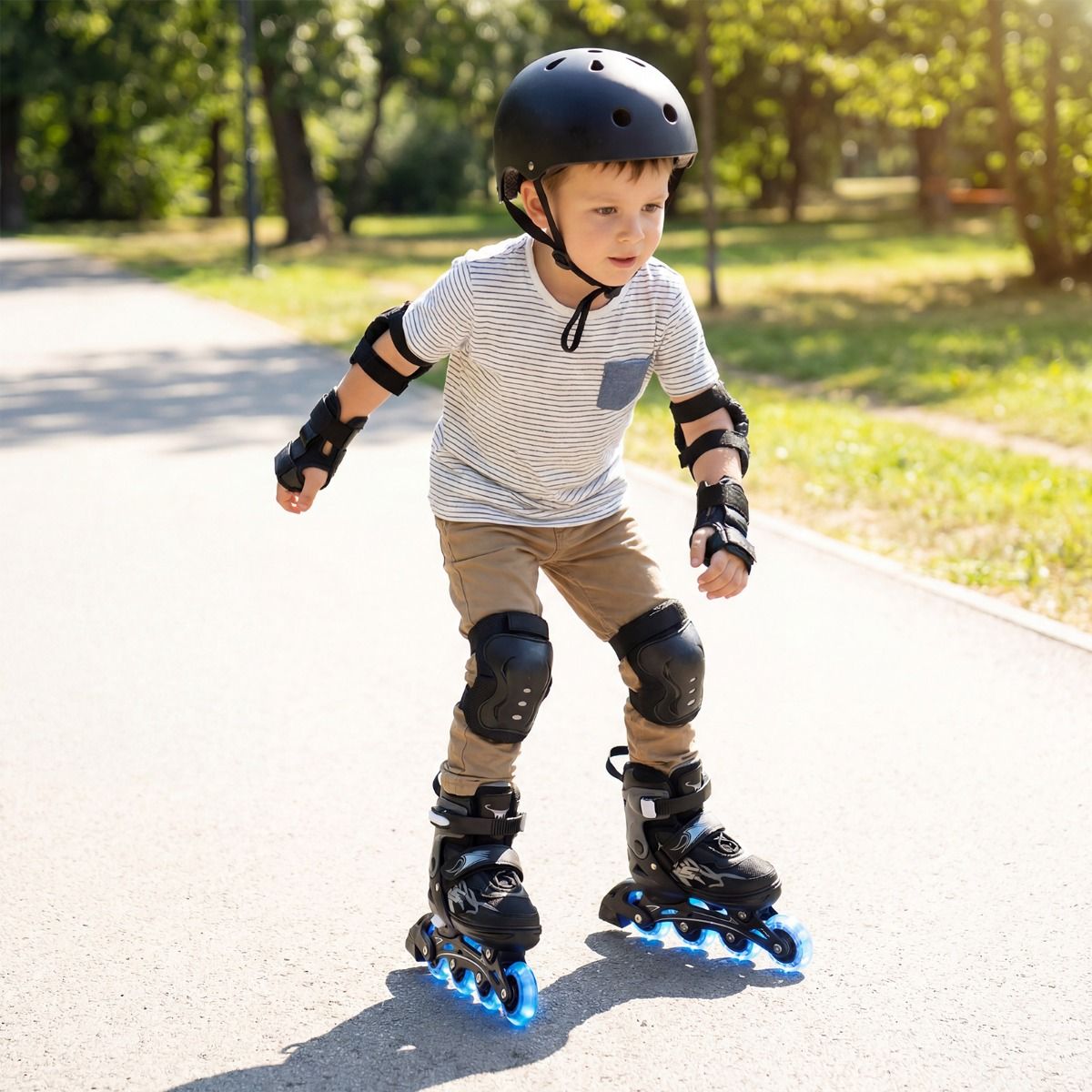 Coast Kinder Inlineskates - 4-voudig verstelbaar - LED wielen - grijs