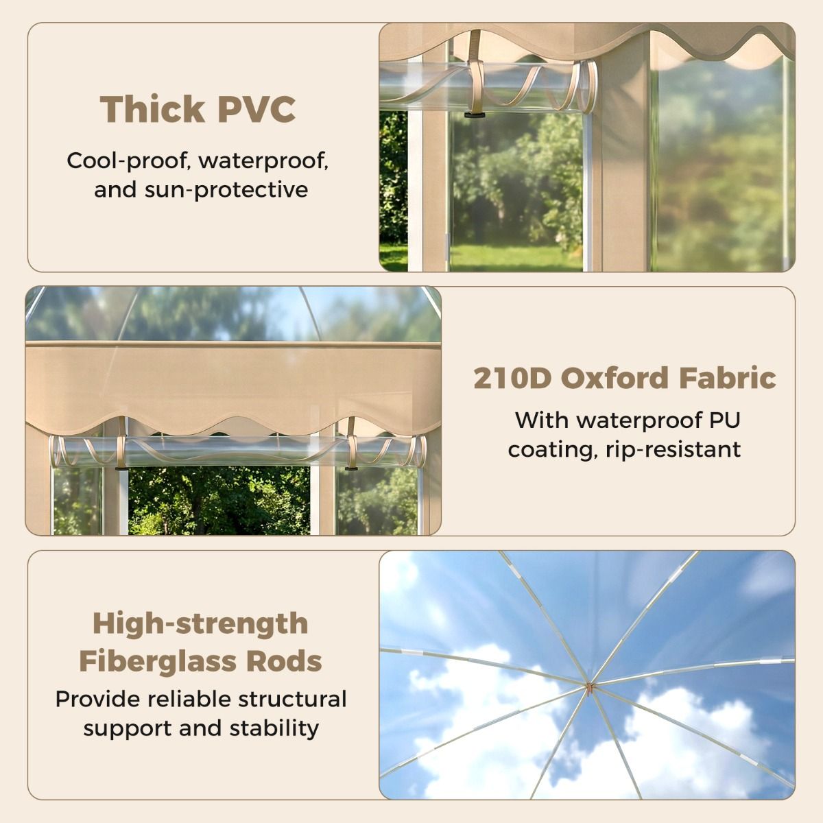 Coast Pop-up Bubbeltent - 8 tot 10 personen - 540° panoramisch uitzicht - transparant - 305 x 305 x 210 cm