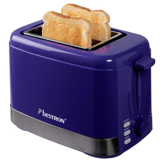 Bestron ATS300SPNDB Broodrooster 800 W - 2 Sneden - 7 Bruiningsstanden - Navy - 19,3 x 28,4 x 17,1 cm