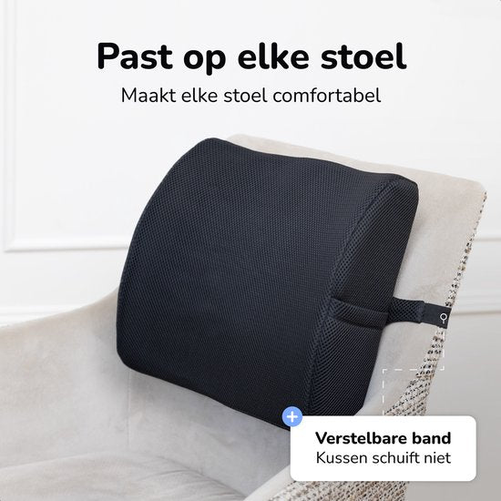 Alyze Ergonomische Rugkussen - Lendekussen Auto - Onderrug - Leeskussen - Traagschuim - Rugsteun Bed & Bank - Orthopedisch Steunkussen met Wasbare Hoes
