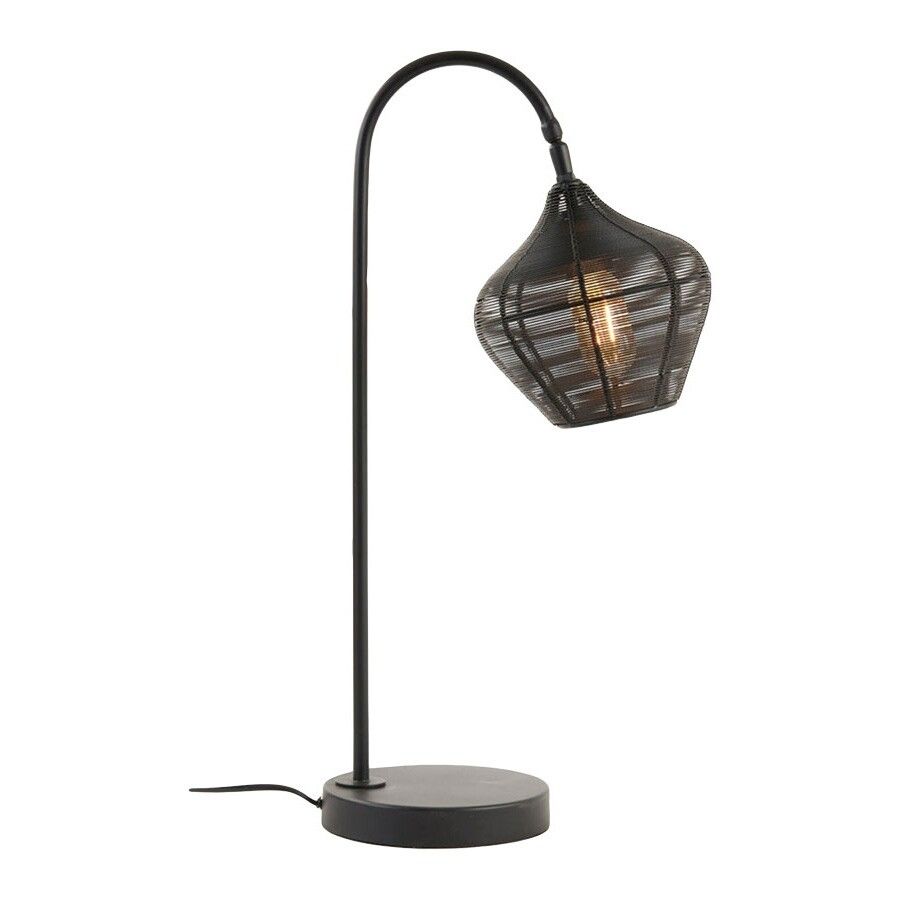 Light & Living Tafellamp Bendigo – Industriële Booglamp – Matzwart – E27 – 61 cm Hoog