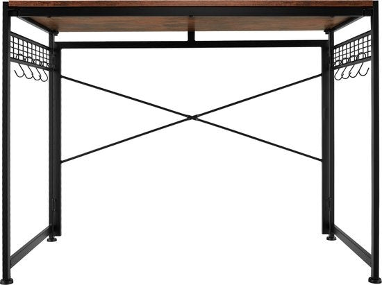 tectake® - Bureau Paterson inklapbaar 102x51x77cm - donkerbruin - 404660