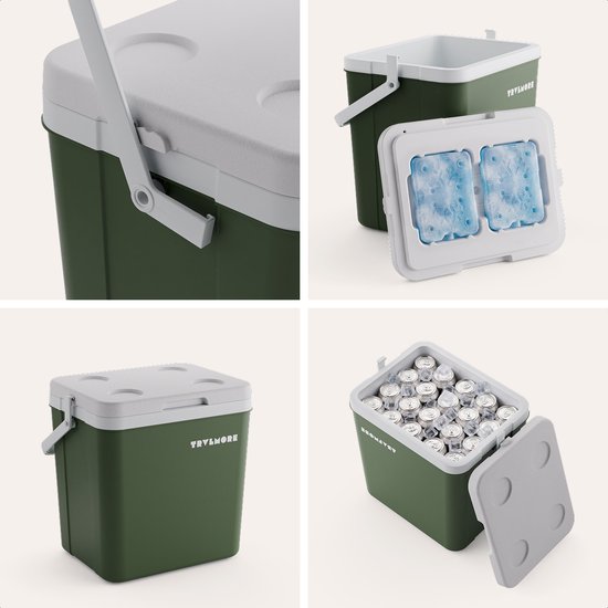 TRVLMORE Koelbox 26L - Frigobox - Inclusief 2 Koelelementen - Groen