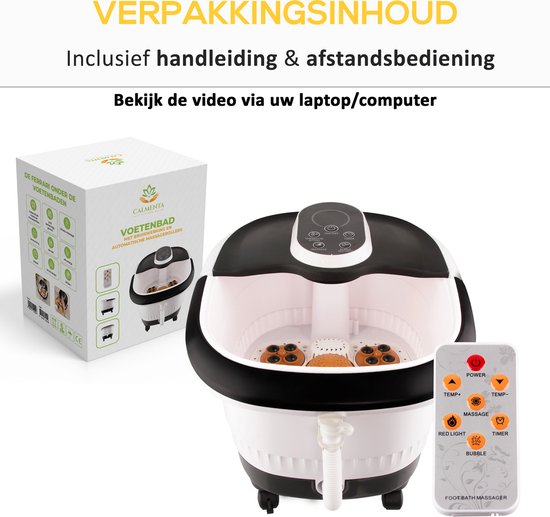 CALMENTA® XXL Voetenbad - 12L - Automatisch wielmassage - Infrarood - Tot 48°C - Voetbad Massage - Voetmassage - Shiatsu