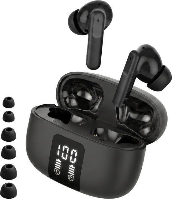 Audyn Oortjes Draadloos - Draadloze Oordopjes - Noise Cancelling ANC+ENC - Bluetooth - In-ear - Zwart - FlowTune Pro