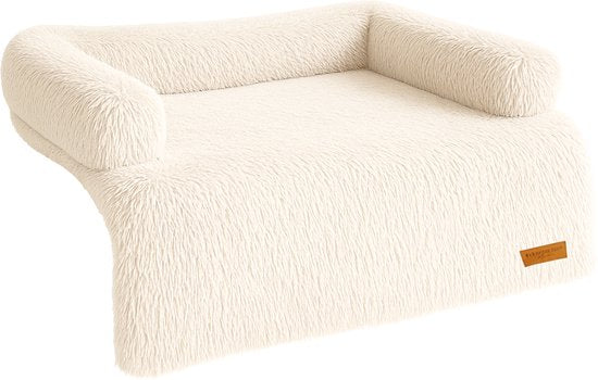 By Cee Cee – Hondendeken Voor Bank – 85 x 90 x 16 cm – Voorzien Van Volledig Afritsbare Hoes En Extra Stevige Zijranden – Voor Meubelbescherming – Beige Polyester