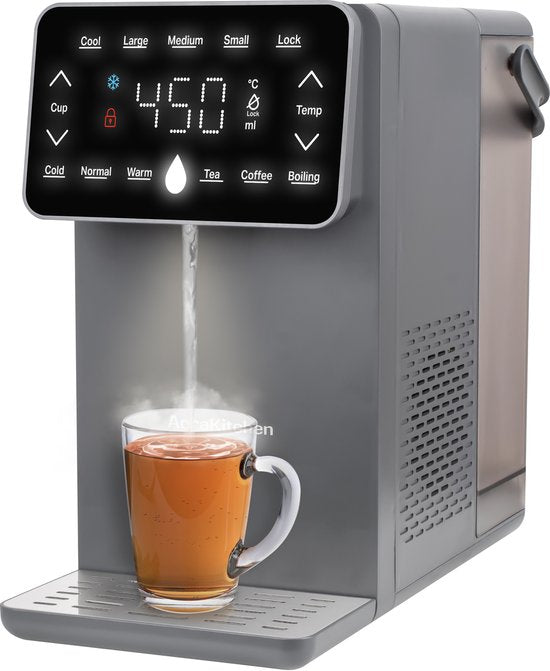 AoraKitchen Heetwaterdispenser - 4.5L - Kunststof - BPA vrij - 2500W - 36x18x33 cm - Grijs