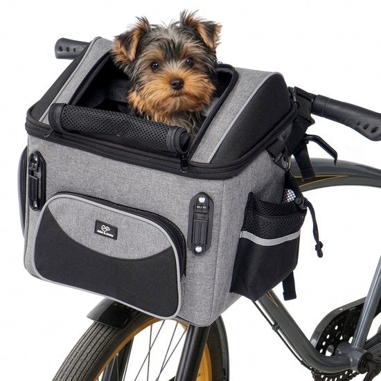 Jake en Jacky Hondenfietsmand - Fietsmand Hond Voorop - Hondenmand Fiets - Autostoel Hond - Kleine Hond max 8 kg - 39x28x34 cm