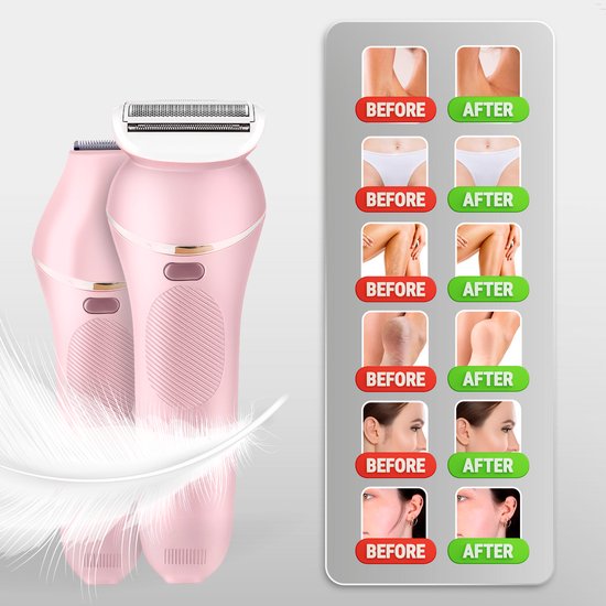 Sansbeauté® 7 in 1 Ladyshave voor Vrouwen - Gezicht - Oksels - Benen - Epilator - Trimmer voor Vrouwen & Dames - Bikinitrimmer Dames - Scheerapparaat Vrouw