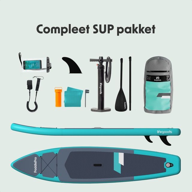 LifeGoods SUP Board Touring - 165 KG Draagkracht - Opblaasbaar - Compleet Sup pakket - Blauw