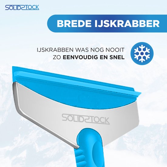 SolidStock IJskrabber Auto - Krabber Auto - Extra breed - Raamkrabber - Ergonomsich Design - Blauw