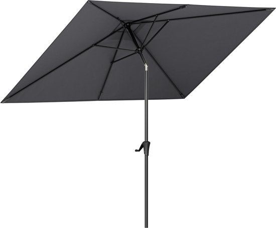 LifeGoods Parasol - Tuin - 268x178cm - 30° Kantelbaar - Waterdicht - UPF50+ - Donkergrijs