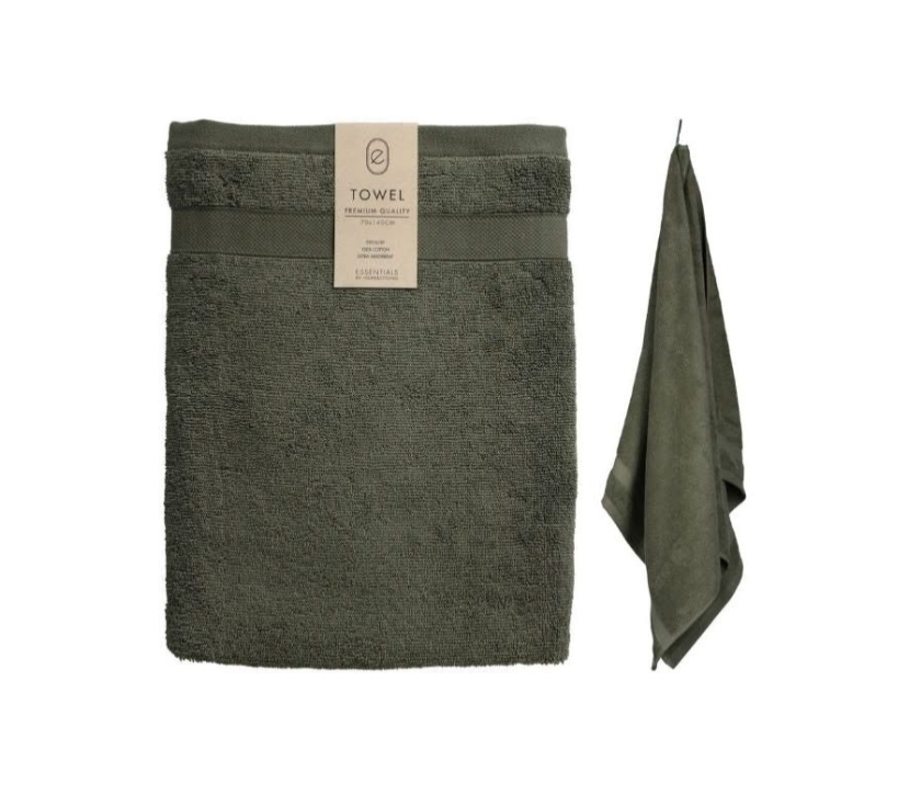 Home & Styling Badhanddoek - 70 x 140 cm - Army Groen