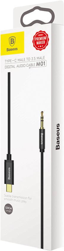 Baseus - Audio Kabel - Stereo - Mini Jack 3,5mm - USB-C - 120cm