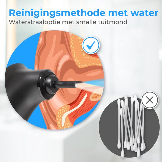 Nuvance Elektrische Oorreiniger - Oorsmeer Verwijderaar - Oorspuit - 9 Oordopjes - Oor Uitspuiten - Oorreiniging - Earcleaner