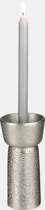 Casa Vivante - Dakar Kandelaar - Aluminium - 10.50 x 21.50 cm - Zilver