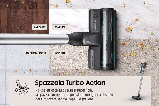 Samsung Jet 75E - 200W - Steelstofzuiger - met Pet Tool - VS20B75AGR1