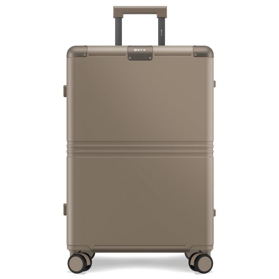 ONYX Hybrid Pro Check-in Koffer Medium 70 Liter - Gerecycled Polycarbonaat en Ritsloos Design - Reiskoffer met TSA slot en Spinner wielen - Lichtgewicht Trolley met Laptopvak - Desert Clay