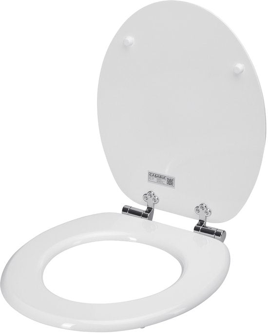 Casaria Wc-bril met Deksel Sluitingsmechanisme Toiletzitting MDF Wit