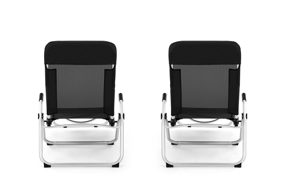 Hortensus Ligstoel - Set van 2 - Max. 110kg - 140 x 61 x 85,5cm Zwart