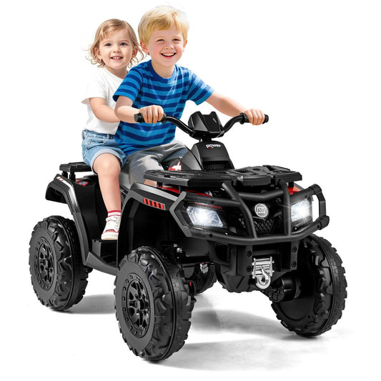 Coast elektrische kinderquad - 2 zitplaatsen - 4 motoren - zwart