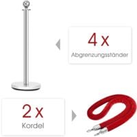 4 x Persoonscontrolesysteem Afbakening Stand Barrière Stand met 2 koorden