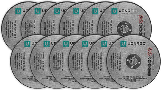 VONROC Doorslijpschijven set - Ø 76mm - 12 stuks - voor VONROC AG507DC en Universeel ge-schikt