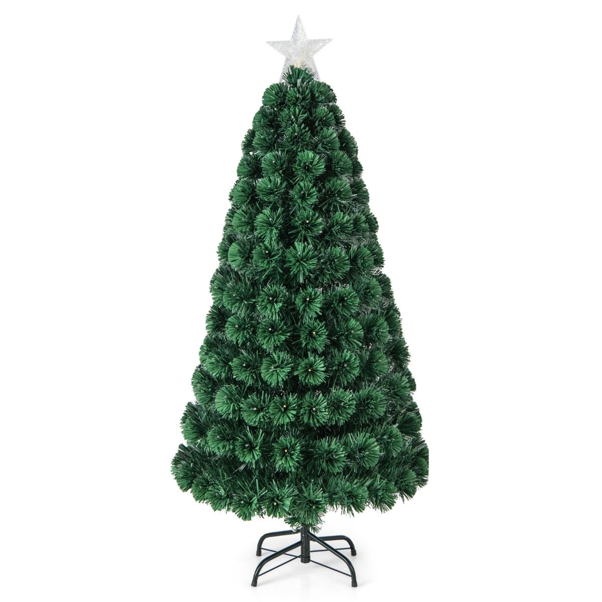Coast Kunstmatige Kerstboom - 150 cm - Groen - 170 LED Lampjes - Met Ster & 8 Lichtstanden