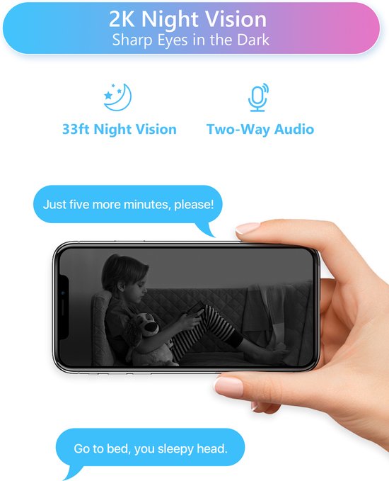 Fuegobird ZOSI C518 Indoor IP Camera - 3MP - Intercomfunctie - Beveiligingscamera - Huisdiercamera - Baby camera - Compatibel met 2.4G/5G WIFI - Werkt met app - Wit