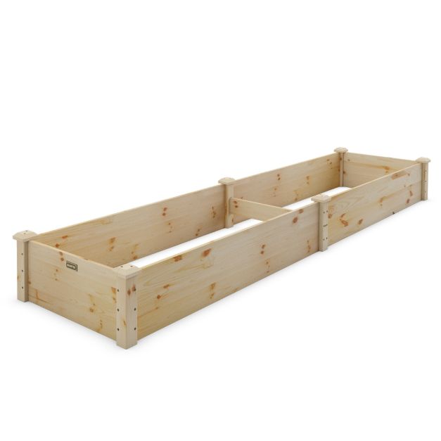 Coast Verhoogd Bloembed - Hout - Open Bodem - Tuin - 240x60x25 cm - Natuur