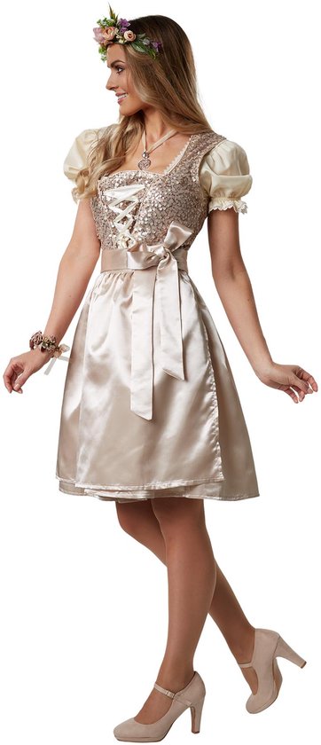Dressforfun Mini-dirndl Burgau model 1 L - verkleedkleding kostuum halloween verkleden feestkleding carnavalskleding carnaval feestkledij partykleding - 302987