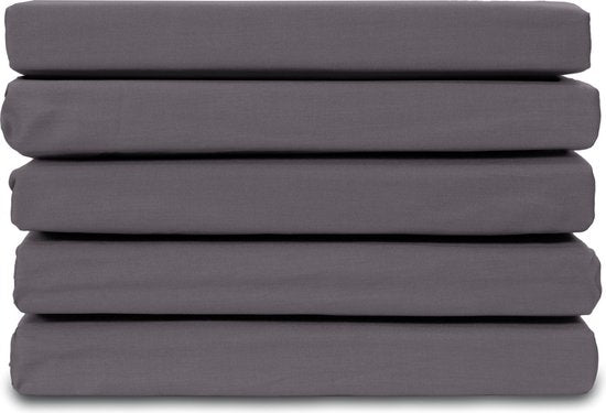 Ten Cate Hoeslaken - Hoeslaken 90x200 - Hoeslakens - Katoenen Hoeslaken 90 x 200 - Geschikt voor boxspring en matras - Hoekhoogte 25cm - Elastiek Rondom - Antraciet
