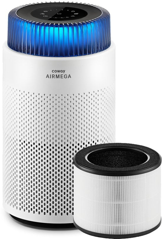 Coway Airmega 100 Luchtreiniger - Voor ruimtes tot 63m² - HEPA filter + koolstoffilter - 244 m³/u - Tegen stof, pollen en allergenen - Fluisterstil (20 dB) - ECARF gecertificeerd - Air Purifier -