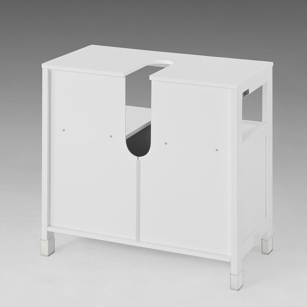 SoBuy FRG128-W Wastafelmeubel - 2 Schuifdeuren 1 Plank - Wit - 60x61x30 cm