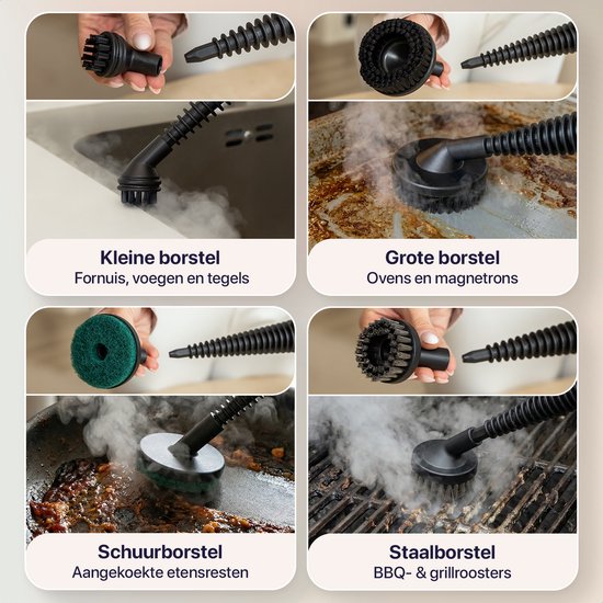 LUMAN 16 in 1 Stoomreiniger C3 - Steam Lock Functie - Handstoomreiniger - Handstomer - Vlekkenreiniger - Tapijtreiniger - Incl. Opbergtas en 16 Opzetstukken - 1050 Watt - 450 ML - Groen