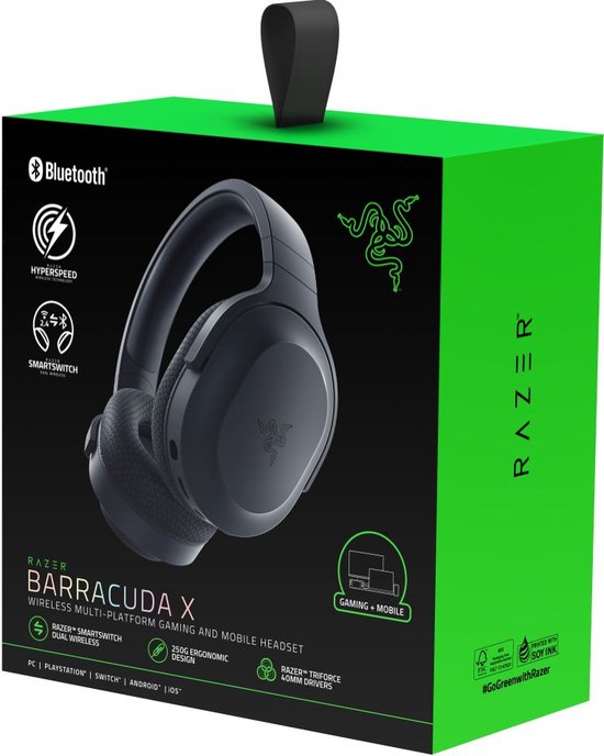 Razer Barracuda X (2022) - Draadloze Gaming Headset - PC/PlayStation/Switch/Android - Zwart