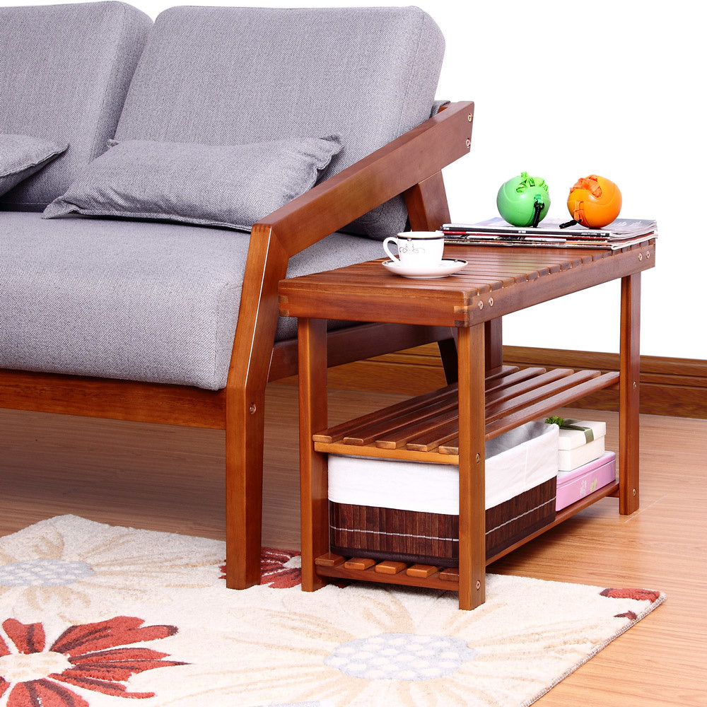 2 in1 - schoenenrek en bankje van acaciahout - 70cm