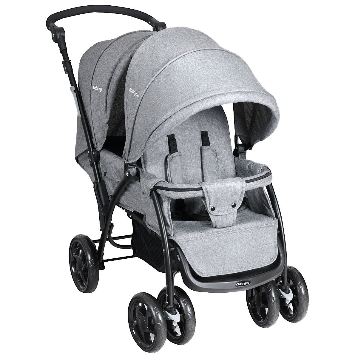 Coast Opvouwbare Tweeling Kinderwagen - Twin Buggy - voor 2 kinderen - Grijs
