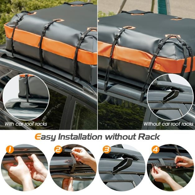 Coast dakkoffer - waterdicht - 560L - voor alle voertuigen - 4,5kg - 132 x 100 x 43cm - zwart en oranje
