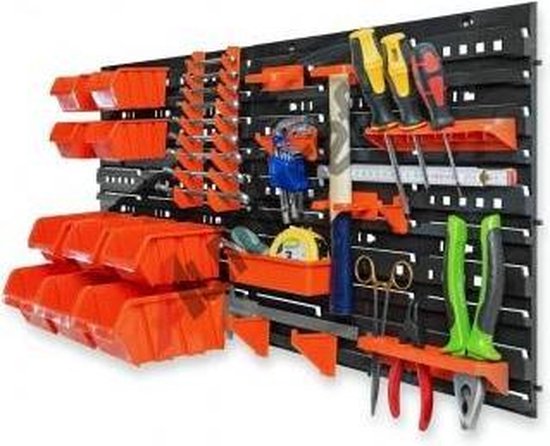 Gereedschapswand opbergrek gereedschap + schroeven mutifunctioneel 31delig 80 cm breed