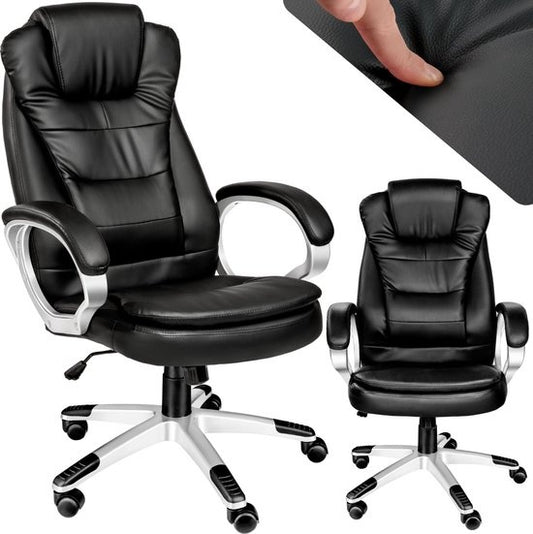 Tectake Luxe Design Bureaustoel - Zwart - Kunstleer - Verstelbaar - 400578