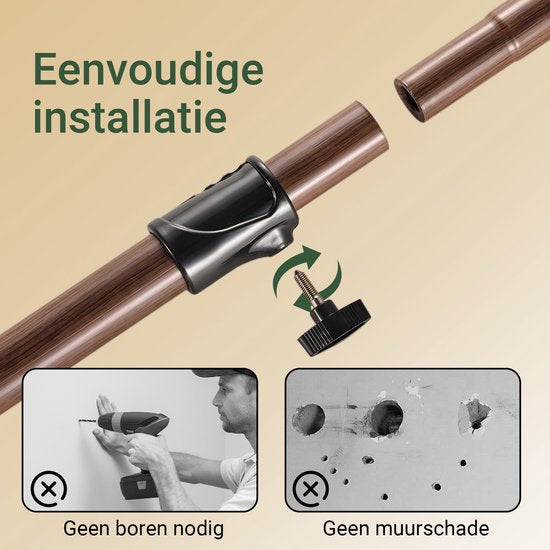 SoBuy Telescopisch Kledingrek - Verstelbare Open Garderobekast met Kledingstangen en Planken - Bruin, B(209–311) x H(200–295) cm, KLS04-II-BR, voor Slaapkamer, Inloopkast