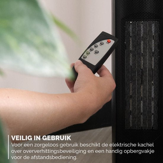 BREND BR-2221 Keramische Ventilatorkachel met ECO-modus en Thermostaat 15-35 °C - Elektrische Kachel – Verwarming – 2000W – Zwart