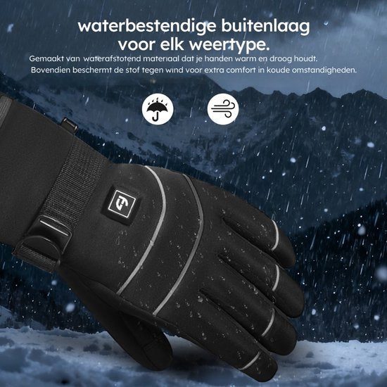 Verwarmde Handschoenen – Pro S – 3 standen – Elektrische Handschoenen – Water- en Windafstotend – Verwarmde Handschoenen Oplaadbaar – Zwart – Saaf Comfort