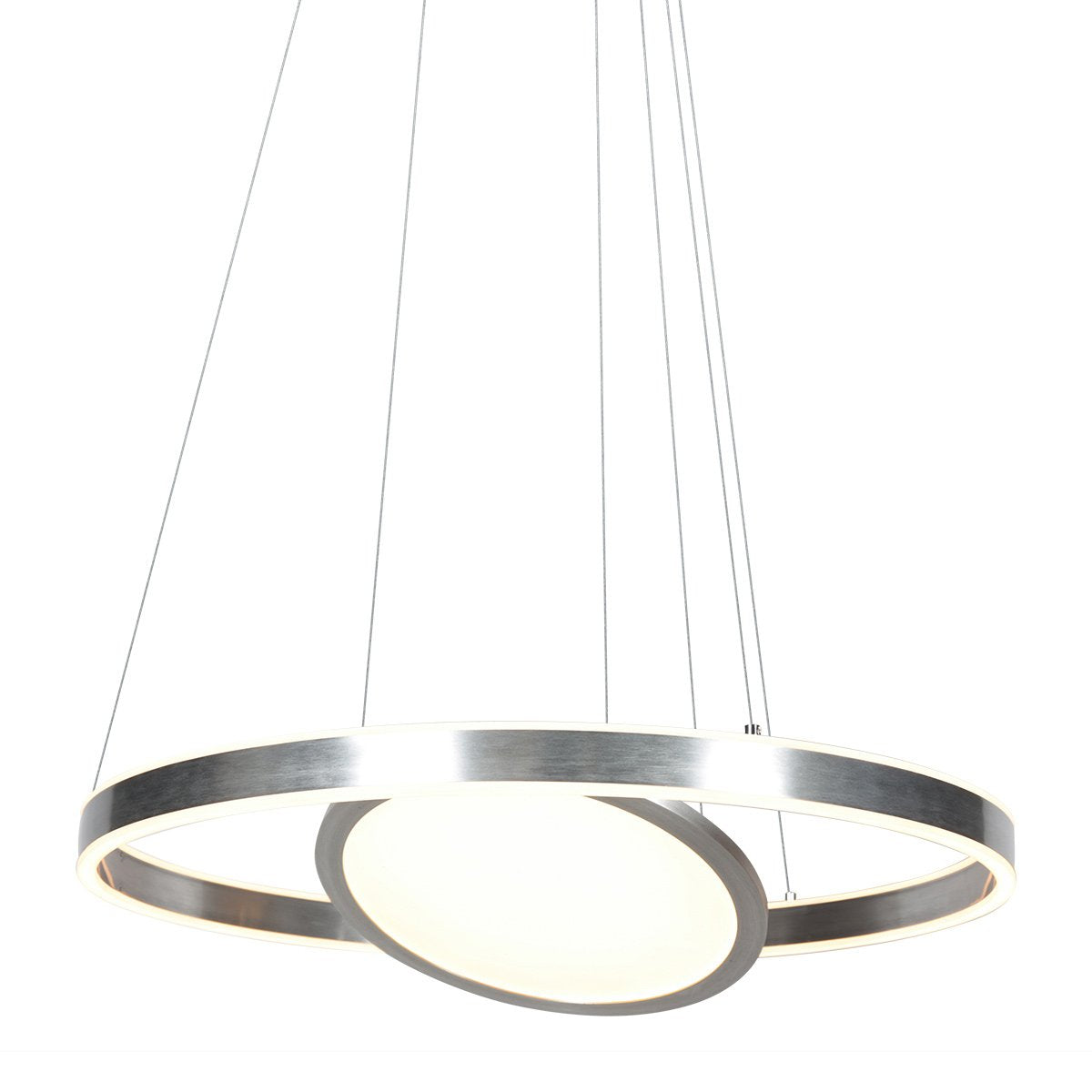 Hanglamp Ringlux 3514ST Staal 60cm Hoogteverstelbaar - Steinhauer Moderne Verlichting voor Binnen