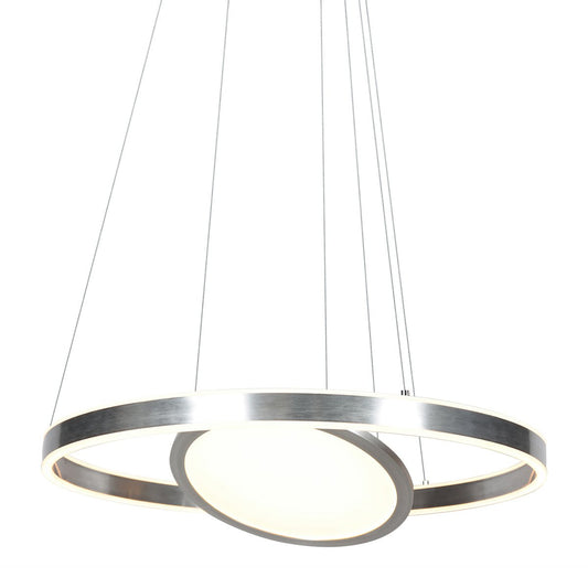 Hanglamp Ringlux 3514ST Staal 60cm Hoogteverstelbaar - Steinhauer Moderne Verlichting voor Binnen
