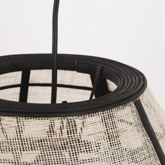 Mica Decorations Pella Hanglamp - H58 x Ø33 cm - Linnen - Off-white